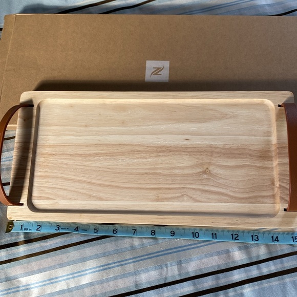 NWT Nespresso Wooden Serving Tray with vinyl Handles - Picture 3 of 5
